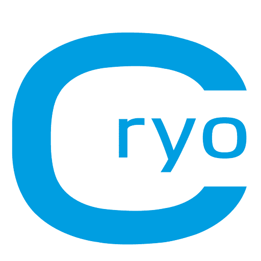 Blaues Logo mit großem Buchstaben "C" und kleinem "ryo" in der Mitte.